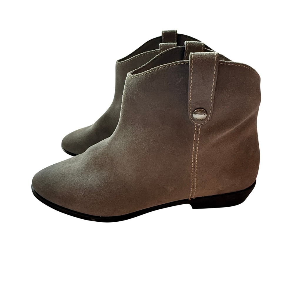 Michael Kors Women's 9.5 M Gray Suede Leather Ankle Boots Western Booties